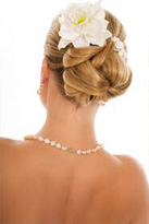 updo with flower