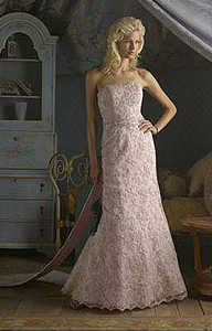 affordable mermaid style pink wedding dress