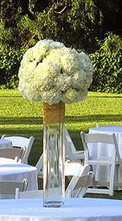 tall founded flower arrangement